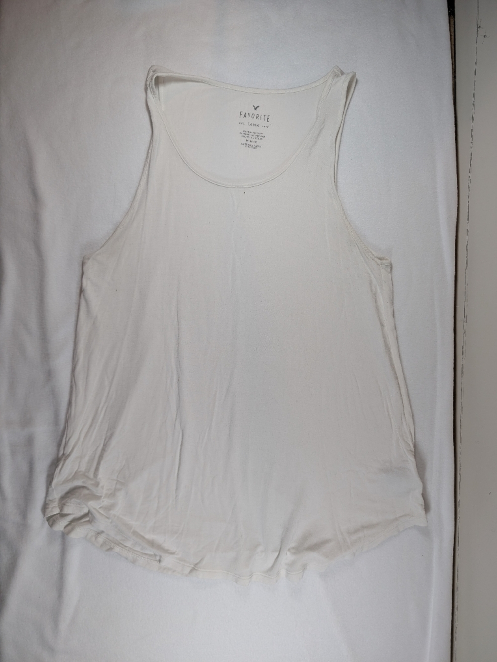 American Eagle Casual White Scoop Neck Tank - Lightweight‎